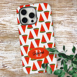 Summer Vibes Fun Watermelon Slices Muster iPhone 15 Pro Max Hülle<br><div class="desc">Das Design ist mit einem sommerlichen Lieblings-Snack Wassermelone-Slice-Muster mit monogramm Anfangsbuchstaben und Vorlagennamen in einem ovalen. Personalisieren Sie den Text,  entfernen Sie den einen oder den anderen Textabschnitt,  geben Sie ihn ab oder bearbeiten Sie ihn mit dem Entwurfstool,  um einen Schriftart auszuwählen,  den Sie bevorzugen.</div>