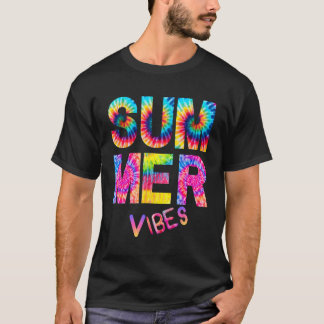 Summer Vibes Gefärbte Krawatte Hallo Sommerferien T-Shirt