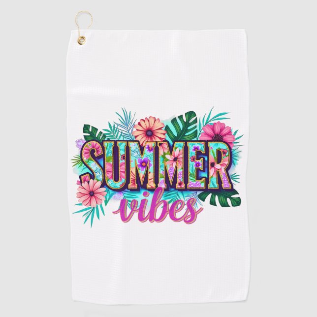 Summer Vibes Golfhandtuch (Vorderseite)