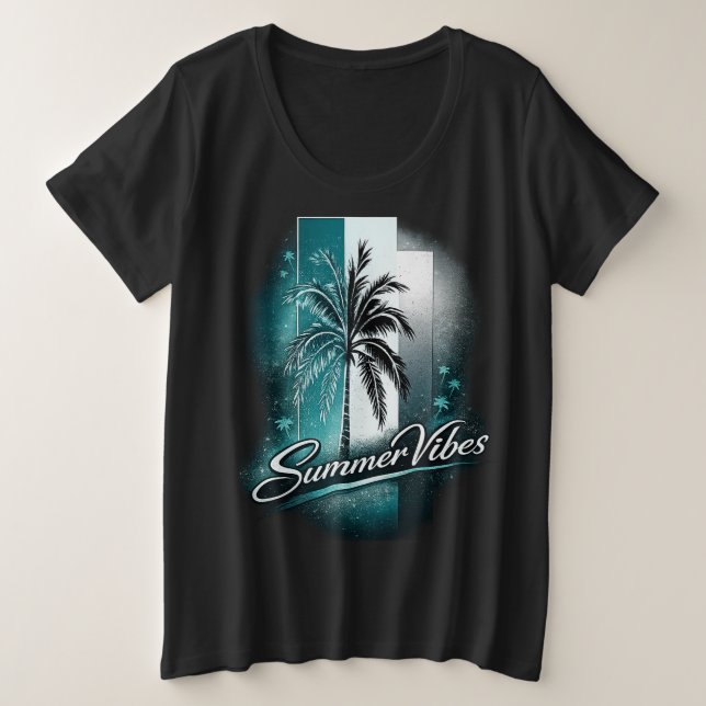 Summer Vibes Große Größe T-Shirt (Design vorne)