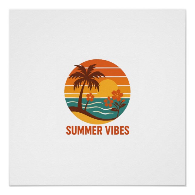 Summer Vibes - Helles, tropisches und lustiges Des Poster (Vorderseite)