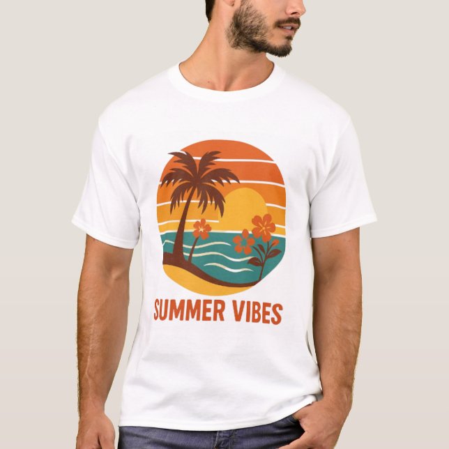 Summer Vibes - Helles, tropisches und lustiges Des T-Shirt (Vorderseite)