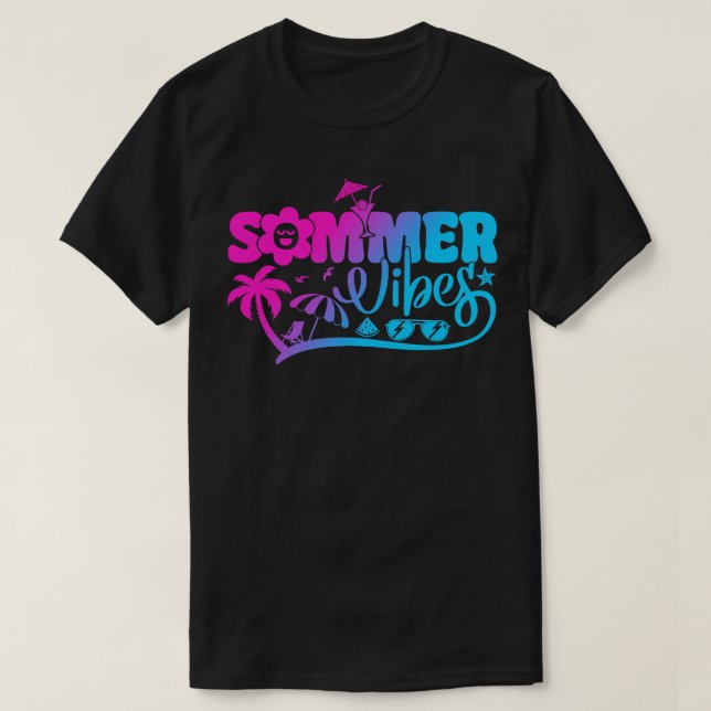 Summer Vibes Hello Summer Sunset Beach Summer Vaca T-Shirt (Design vorne)