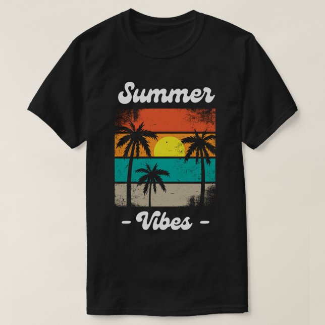 Summer Vibes Holiday Vacation Beach Funny T-Shirt (Design vorne)
