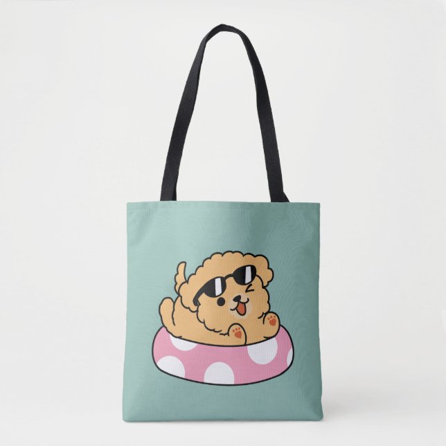 Summer Vibes Hund - Floating Welpe mit Sonnenbrill (Vorderseite)