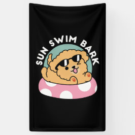 Summer Vibes Hund - Floating Welpe mit Sonnenbrill Banner