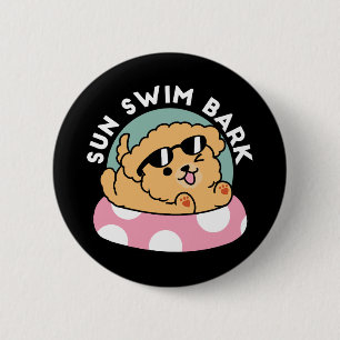 Summer Vibes Hund - Floating Welpe mit Sonnenbrill Button