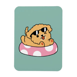 Summer Vibes Hund - Floating Welpe mit Sonnenbrill Magnet