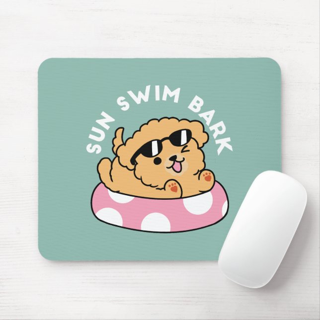 Summer Vibes Hund - Floating Welpe mit Sonnenbrill Mousepad (Mit Mouse)