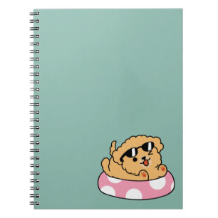 Summer Vibes Hund - Floating Welpe mit Sonnenbrill Notizblock