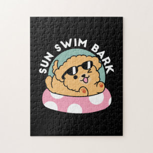 Summer Vibes Hund - Floating Welpe mit Sonnenbrill Puzzle