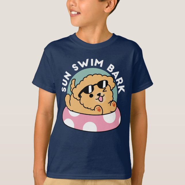 Summer Vibes Hund - Floating Welpe mit Sonnenbrill T-Shirt (Vorderseite)