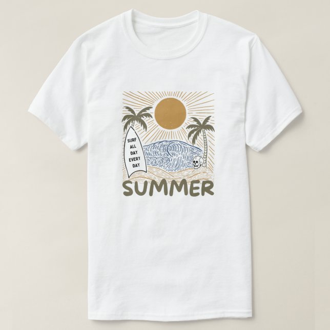 Summer Vibes Lineart T-Shirt (Design vorne)