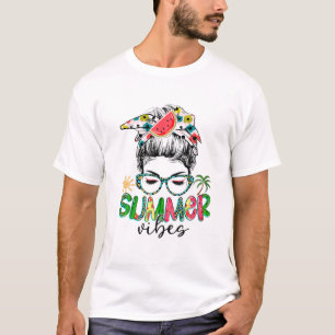 Summer Vibes, Messy Bun, Beach Life, Summer Life, T-Shirt