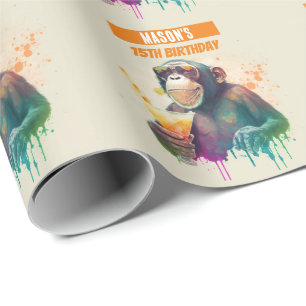 Summer vibes Monkey - Geburtstag Geschenkpapier