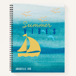 Summer Vibes of Blue Ocean - Individuell Notizbuch