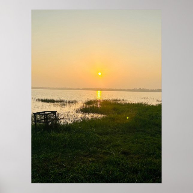 Summer Vibes | Ombre Beach Sun & Sand Monogram for Poster (Vorne)