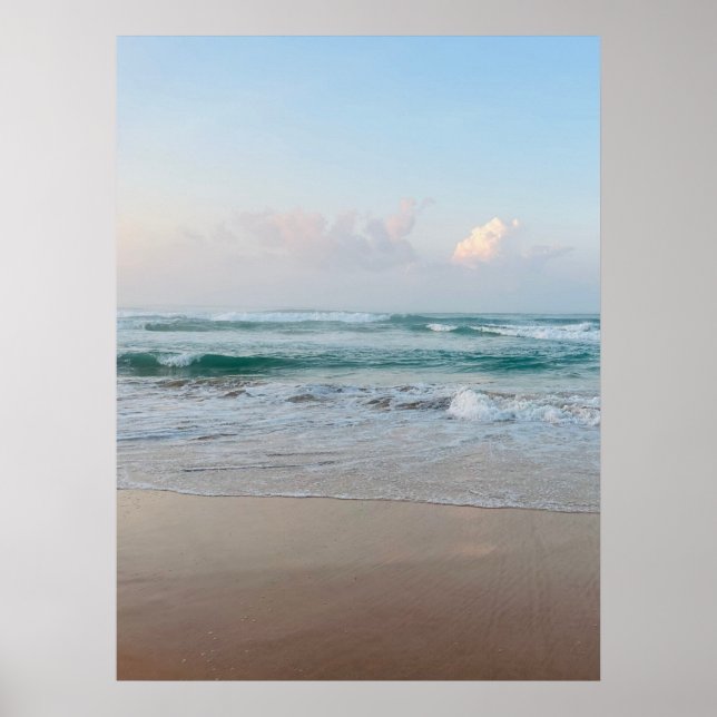 Summer Vibes | Ombre Beach Sun & Sand Monogram Poster (Vorne)