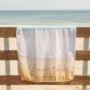 Summer Vibes | Ombre Beach Sun & Sand Monogram Strandtuch