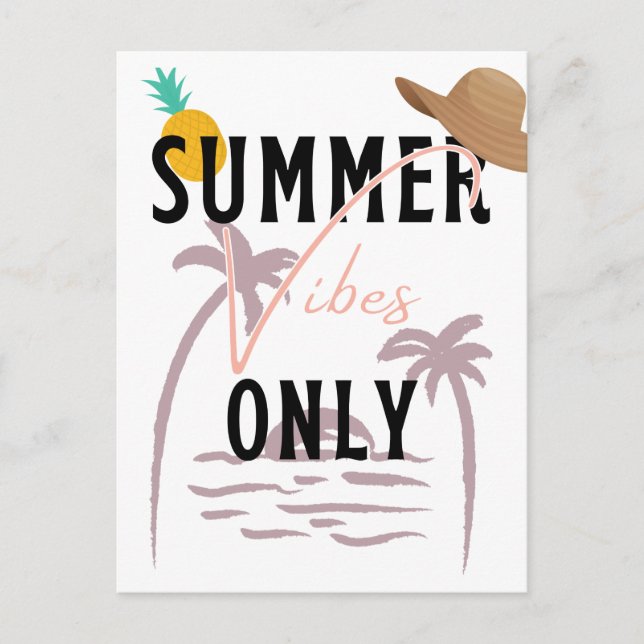 Summer Vibes Only Beach Postkarte (Vorderseite)