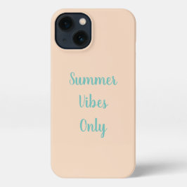 Summer Vibes only Typografie Aquamarin und Beige iPhone 13 Hülle