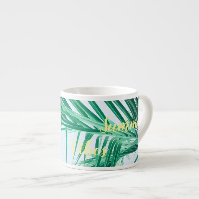 Summer Vibes Palm Blätter Espresso Kaffee Tasse (Vorderseite Rechts)