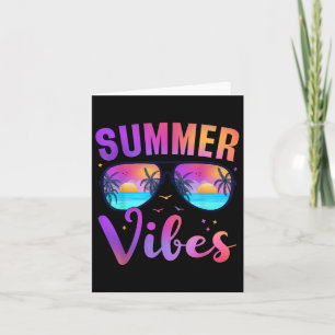 Summer Vibes Palm Sungles 70er Beach Life Retro Su Karte
