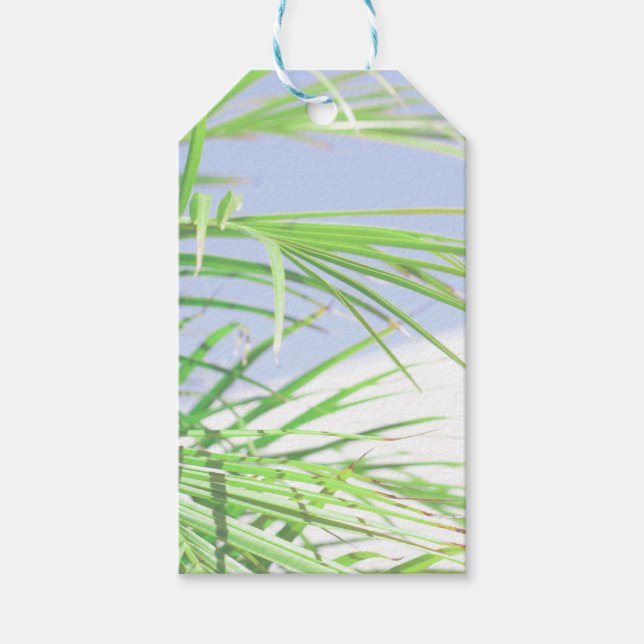 Summer Vibes Palm Tree Blätter Blassgrün Geschenkanhänger (Vorderseite)
