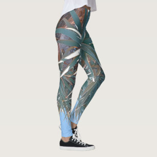 Summer Vibes Palm Tree Blätter Blassgrün Leggings
