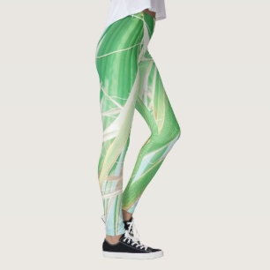 Summer Vibes Palm Tree Blätter Blassgrün Leggings