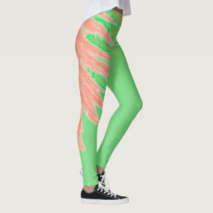 Summer Vibes Palm Tree Blätter Blassgrün Leggings