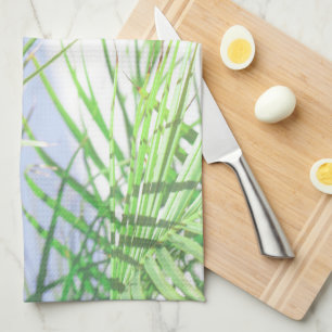 Summer Vibes Palm Tree Blätter Blassgrüne Pastel Geschirrtuch