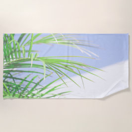 Summer Vibes Palm Tree Blätter Blassgrüne Pastel Strandtuch