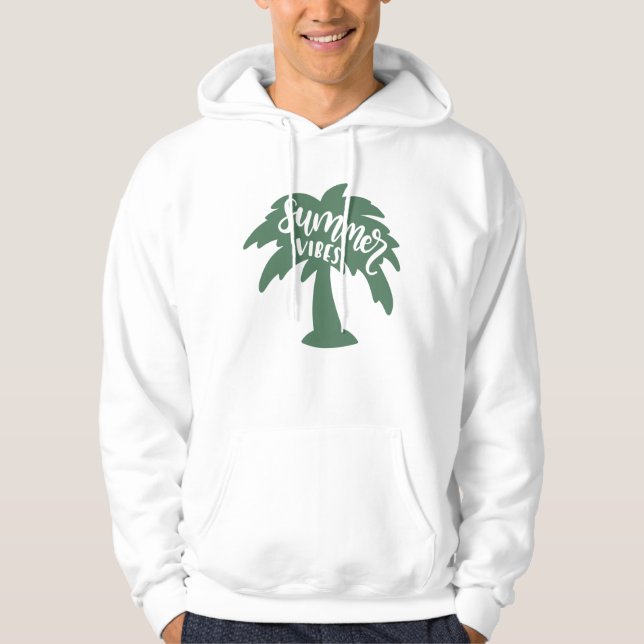 Summer Vibes Palm Tree Sun Beach Sommer Hoodie (Vorderseite)