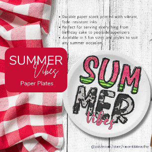 Summer Vibes Paper Plate Pappteller