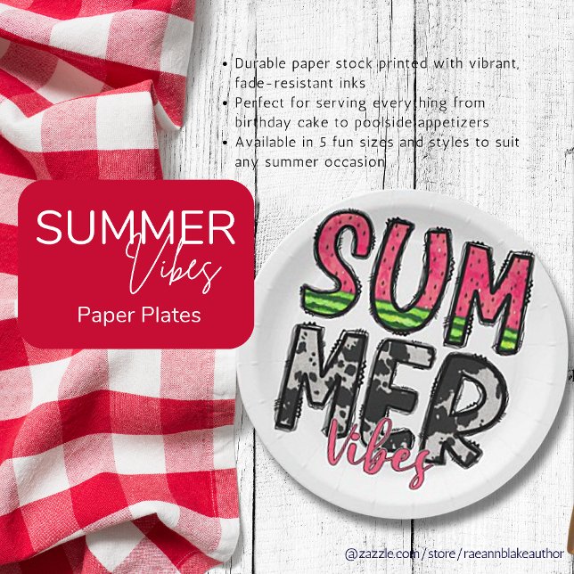 Summer Vibes Paper Plate Pappteller (Von Creator hochgeladen)