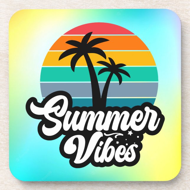 Summer Vibes Paradise-32922 Getränkeuntersetzer (Vorderseite)