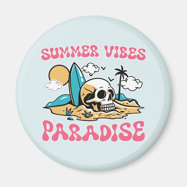 Summer Vibes Paradise - Skull Magnet (Vorne)