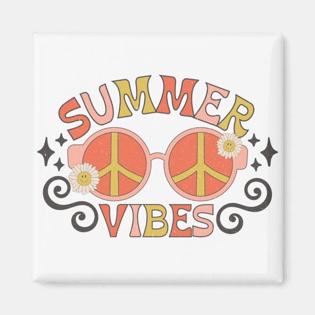 Summer Vibes Peace Sonnenbrille Magnet (Vorne)
