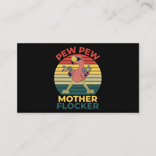 Summer Vibes Pink Flamingo Funny Pew Pew Mother Fl Visitenkarte