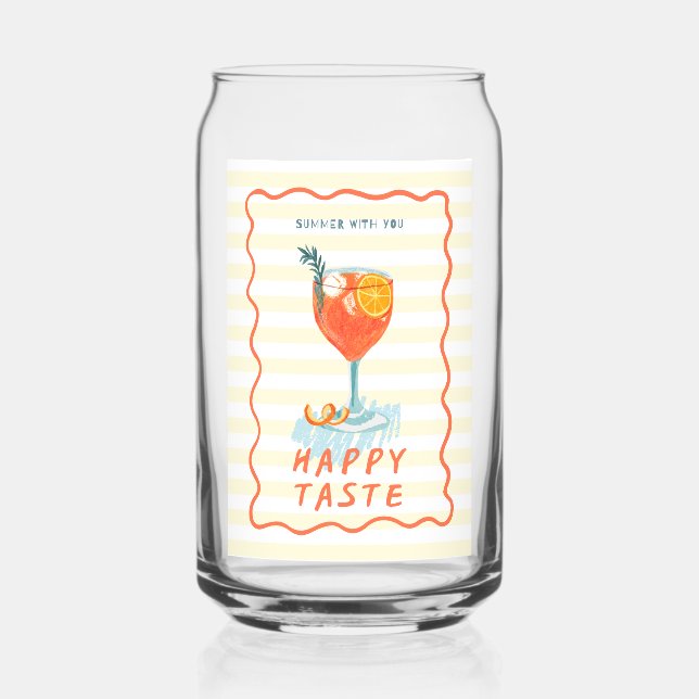 Summer Vibes Printed Glass – Tropical Drinkware Dosenglas (Vorderseite)