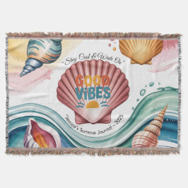 Summer Vibes Retro Beach Illustration Decke