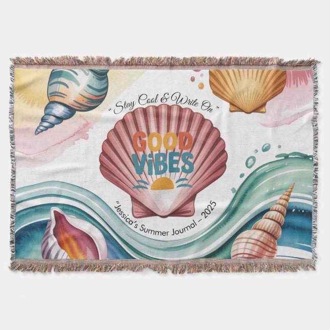 Summer Vibes Retro Beach Illustration Decke (Vorderseite)