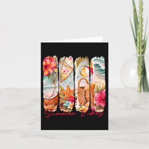 Summer Vibes Retro Beach Sommerferien Matching Karte