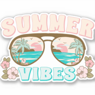 Summer Vibes Retro Boho Aufkleber