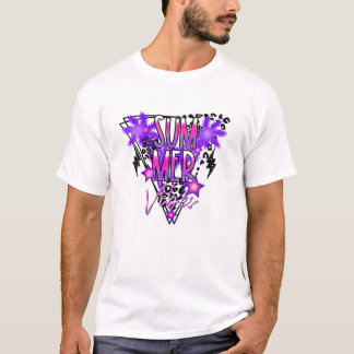 Summer Vibes Retro Hippie Leopard Gefärbte Krawatt T-Shirt