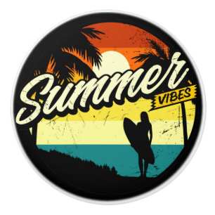 Summer Vibes Retro Silhouette Keramikknauf