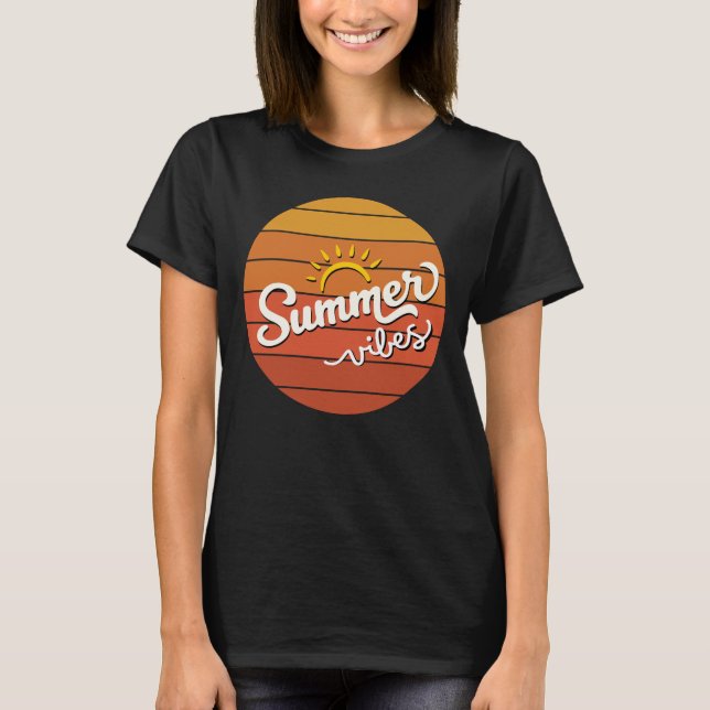 Summer Vibes Retro Sunset Women T-Shirt (Vorderseite)
