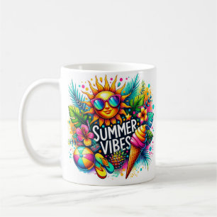 Summer Vibes Retro Tropical Art - Spaß & Farben Kaffeetasse