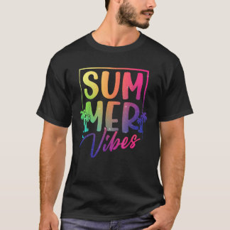 Summer Vibes Retro Tropical Sunset Palmen Beac T-Shirt